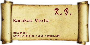 Karakas Viola névjegykártya